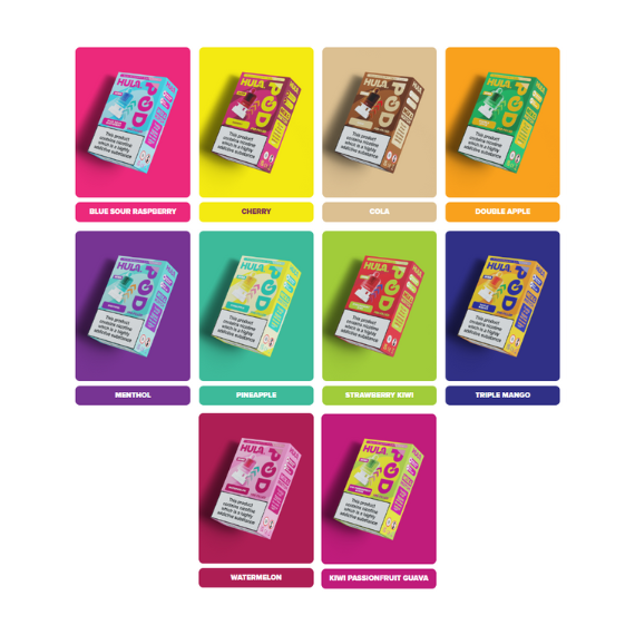 Hula 7000 Puff Prefilled Pods by Hula – Retail by Irresistible Vapes, Vape pod retailer Rochester UK