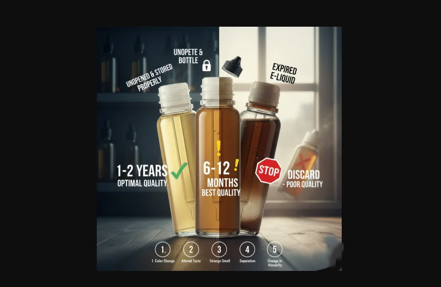Safe vaping e-liquid bottles stored properly to maintain fresh vape juice quality at Irresistible Vapes